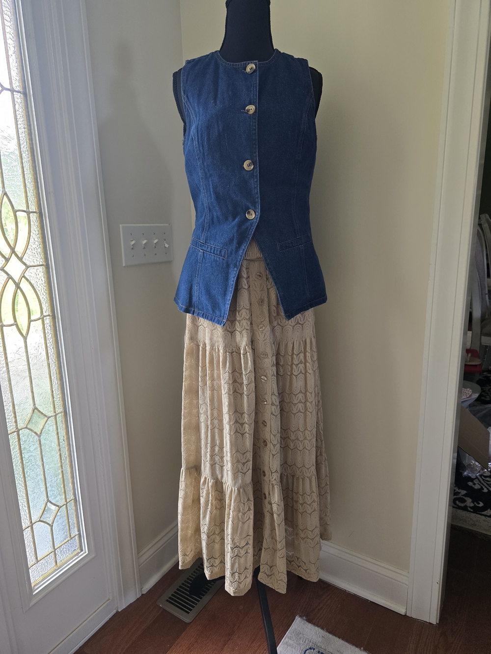 Blue Denim Sleeveless Vest